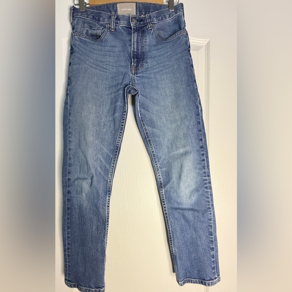 Everlane High Rise Straight Leg Jeans Size 27 Blue Stretch Denim Women’s